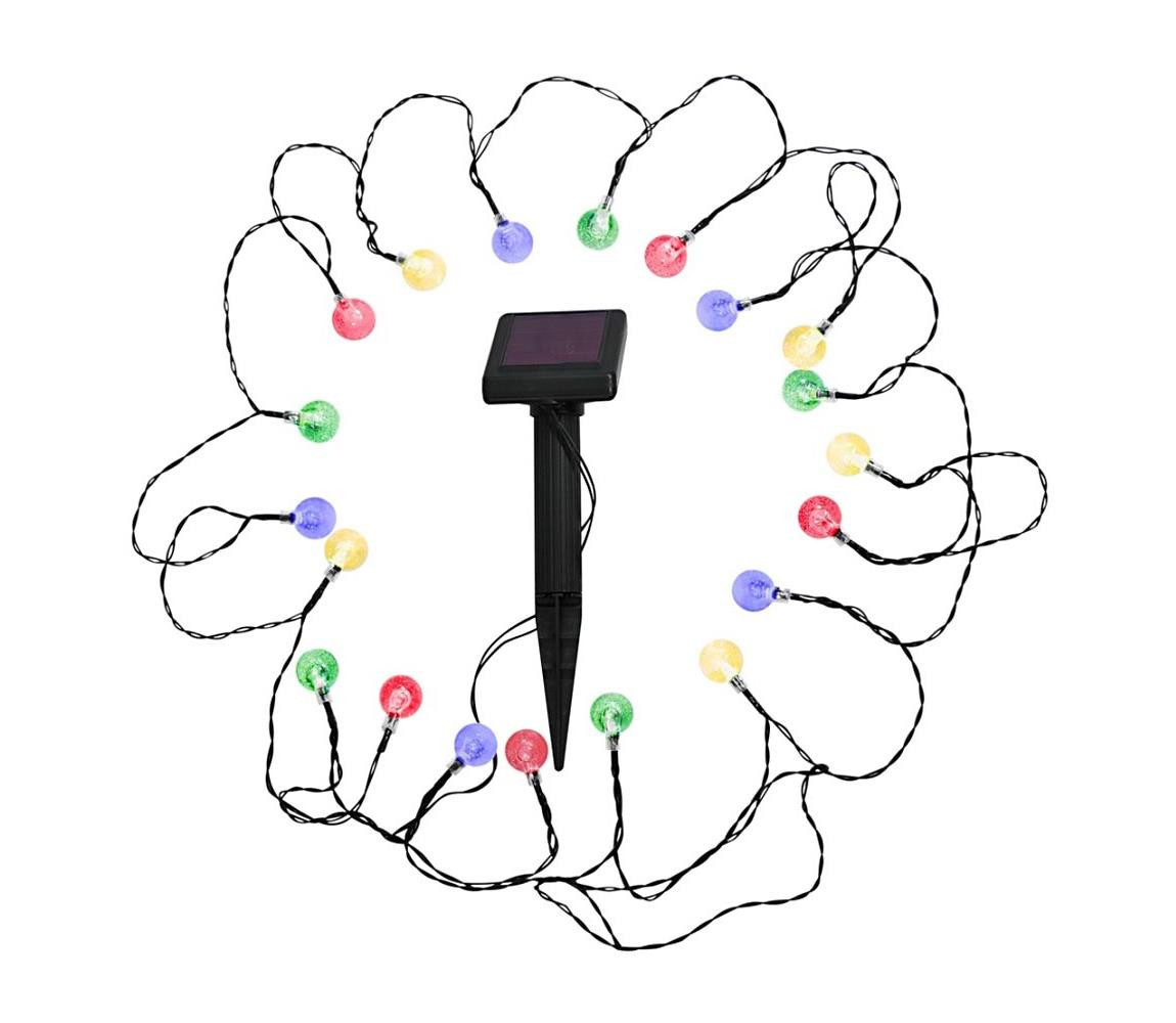 LED RGB Solární svítidlo 20xLED/1xAAA/1.2V/300mAh se senzorem soumraku IP44