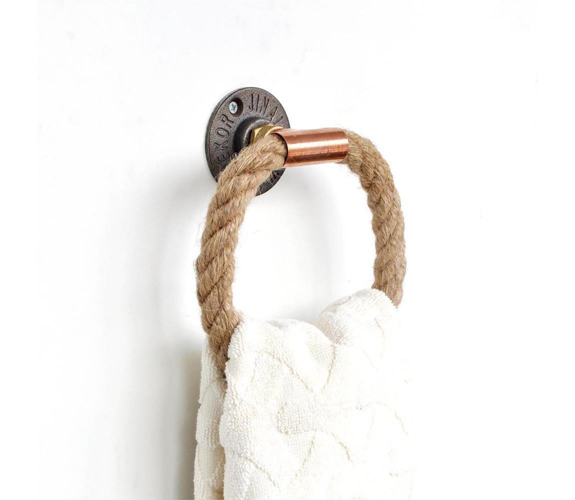 Držák ručníku 16x16 cm béžová/zlatá