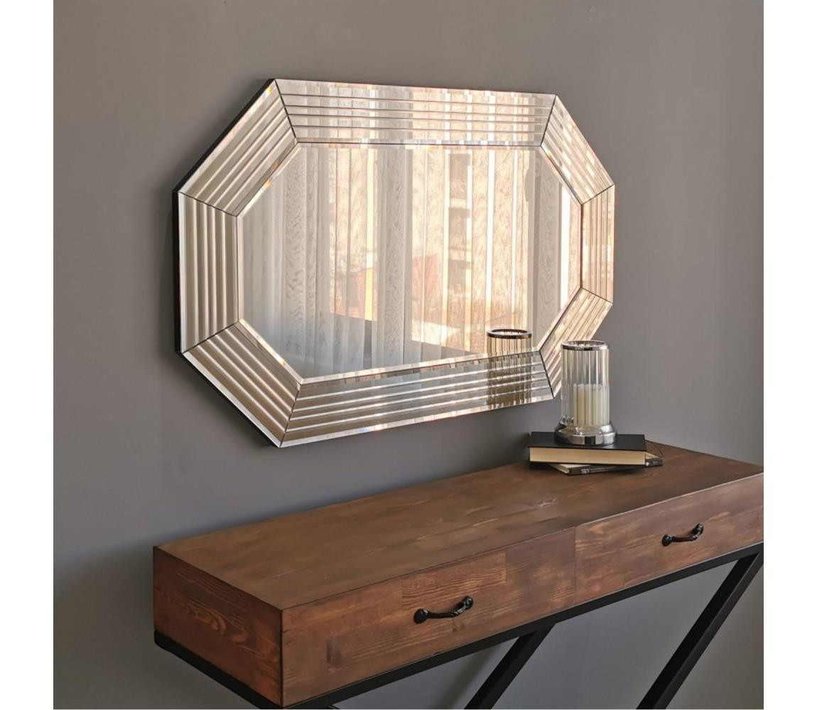 Nástěnné zrcadlo 60x100 cm bronzová