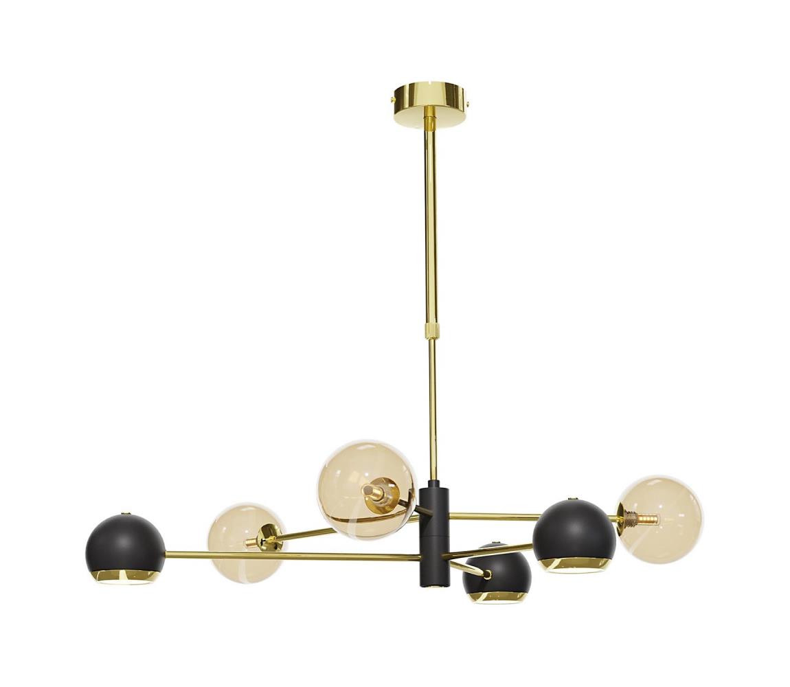 Jupiter Jupiter 1966 - Lustr na tyči MOKA 3xGU10/10W/230V + 3xG9/10W zlatá/černá/béžová