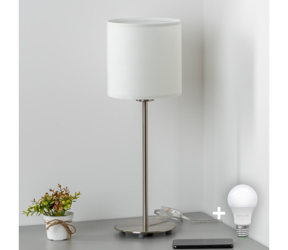 Eglo Eglo - LED  Stolní lampa TUNJA 1xE27/60W/230V 38,5 cm matný chrom/bílá