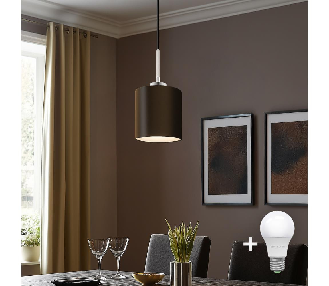 Eglo Eglo - LED  Lustr na lanku TUNJA 1xE27/60W/230V hnědá