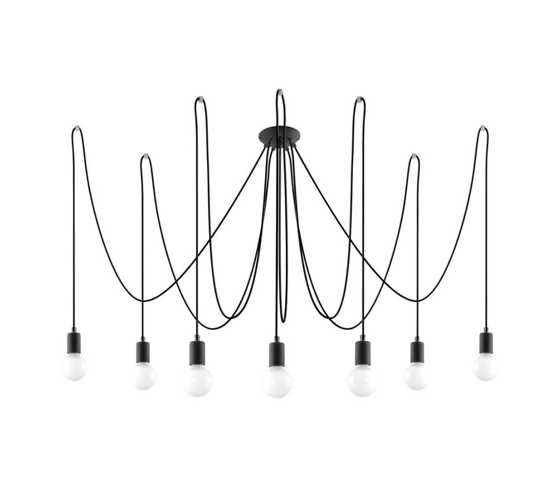 SL.0372 - Lustr na Lanku EDISON 7 7xE27/60W/230V pavouk černá