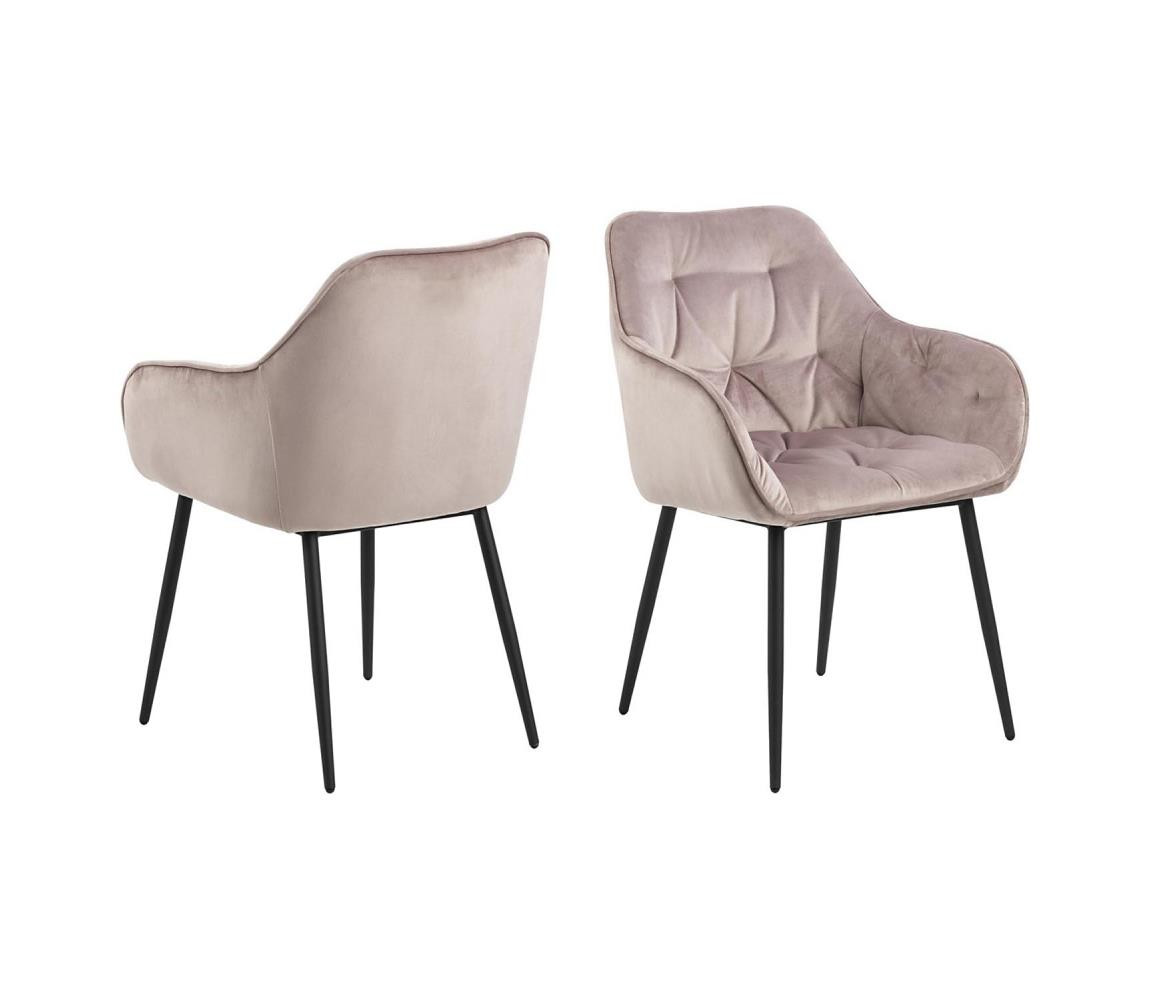 Actona Jídelní židle s područkami AYLIN 2 ks růžová