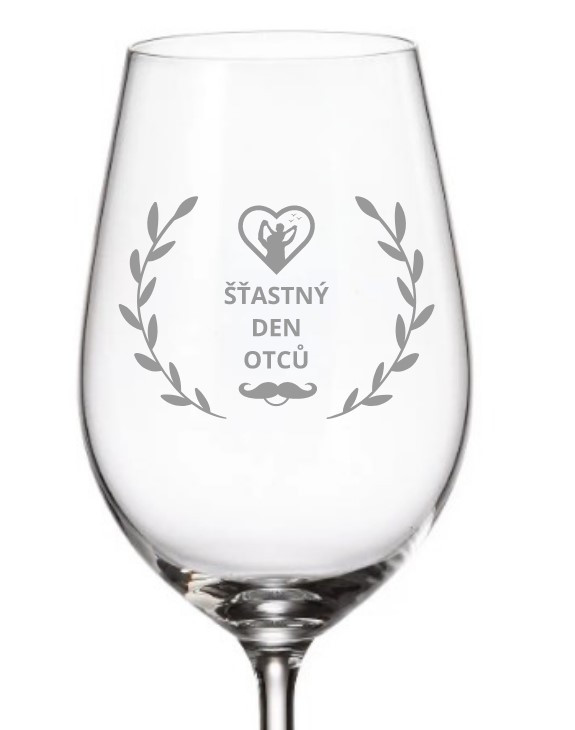 Dekorant Sklenička na víno pro tatínka DEN OTCŮ
