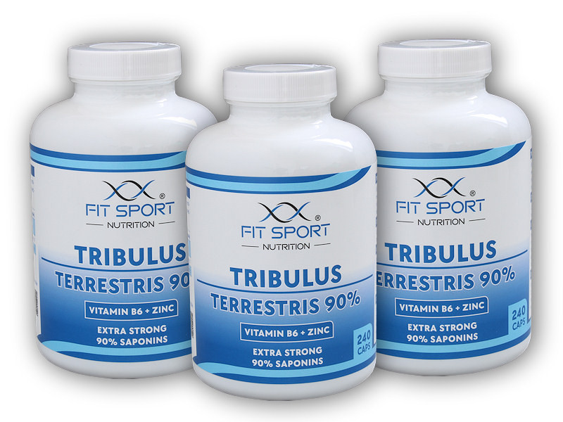 FitSport Nutrition 3x Tribulus Terrestris 90% + Vitamin B6 + Zinc 240 kapslí