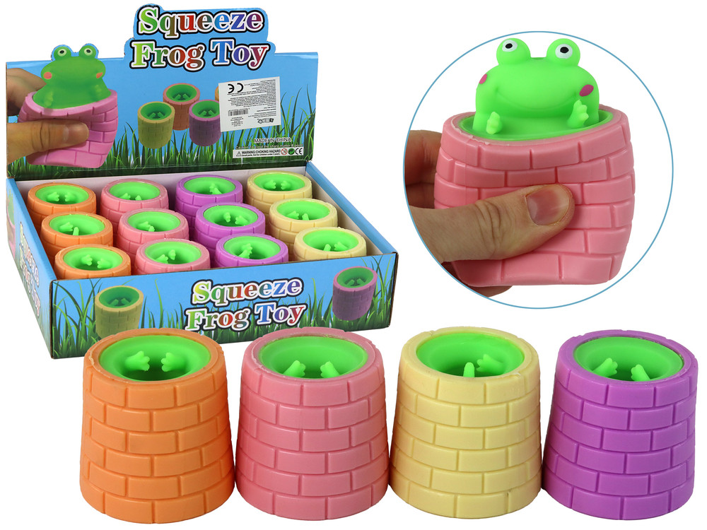mamido Hračka proti stresu Žabka vyskakující z barelu zelená