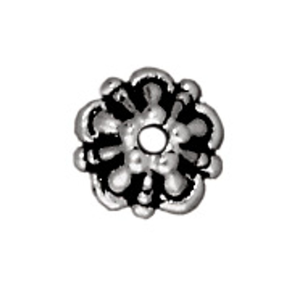 TierraCast kaplík Tiffany 5mm starostříbrný - 10 ks