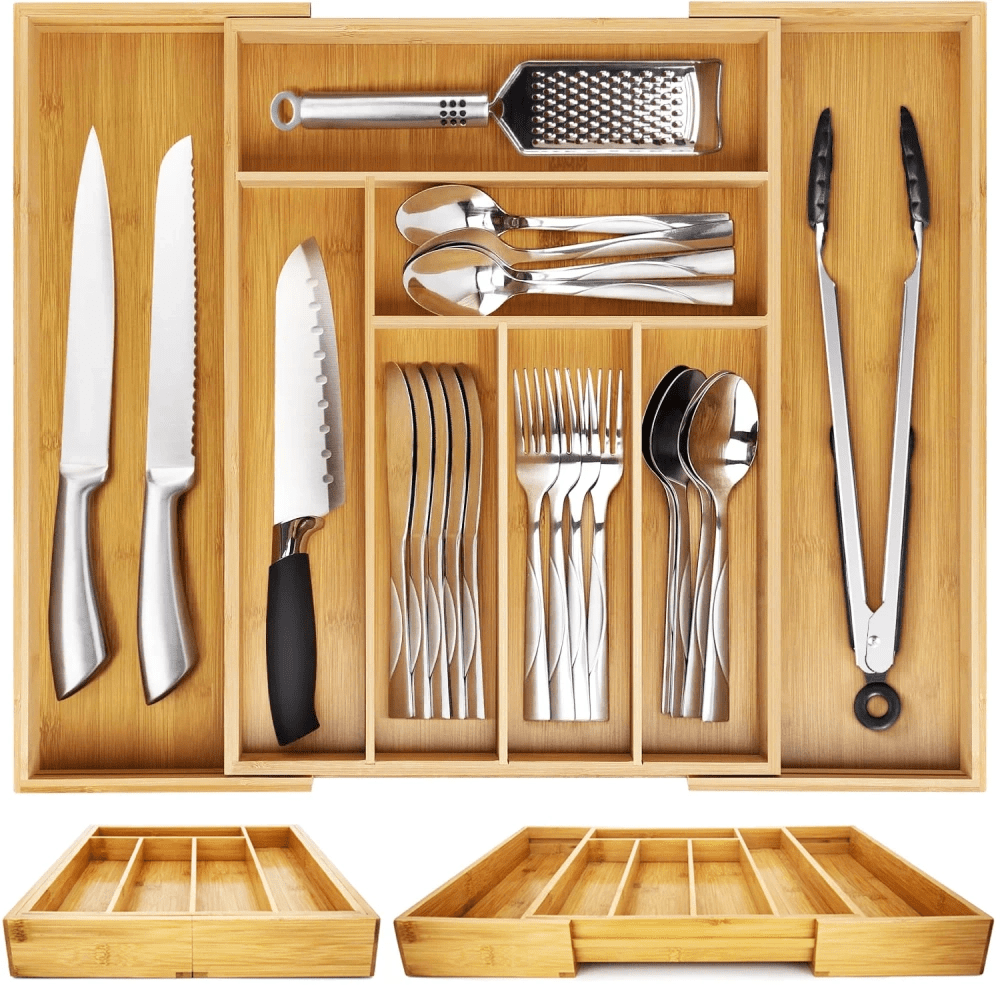 Interlook Organizér na příbory | Bambusová vložka do zásuvky s 8 přihrádkami | KBT-G844 5156