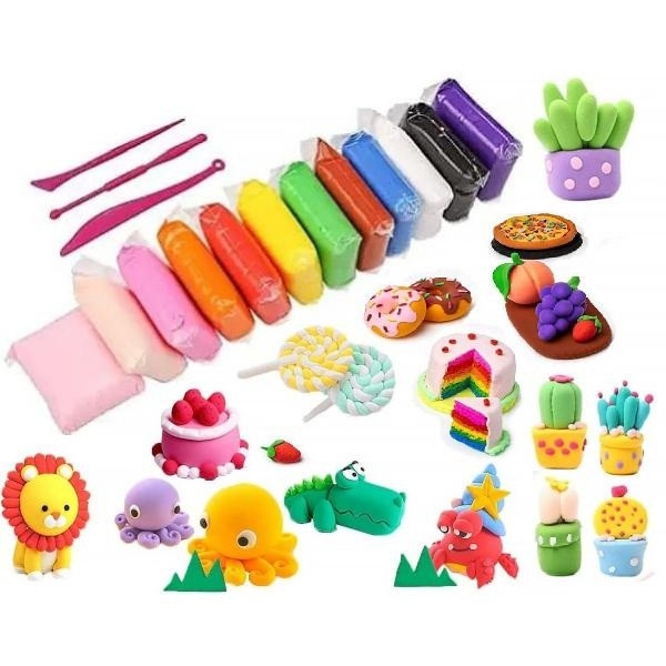 Magická polymerová pěnová hlína 12 barevná