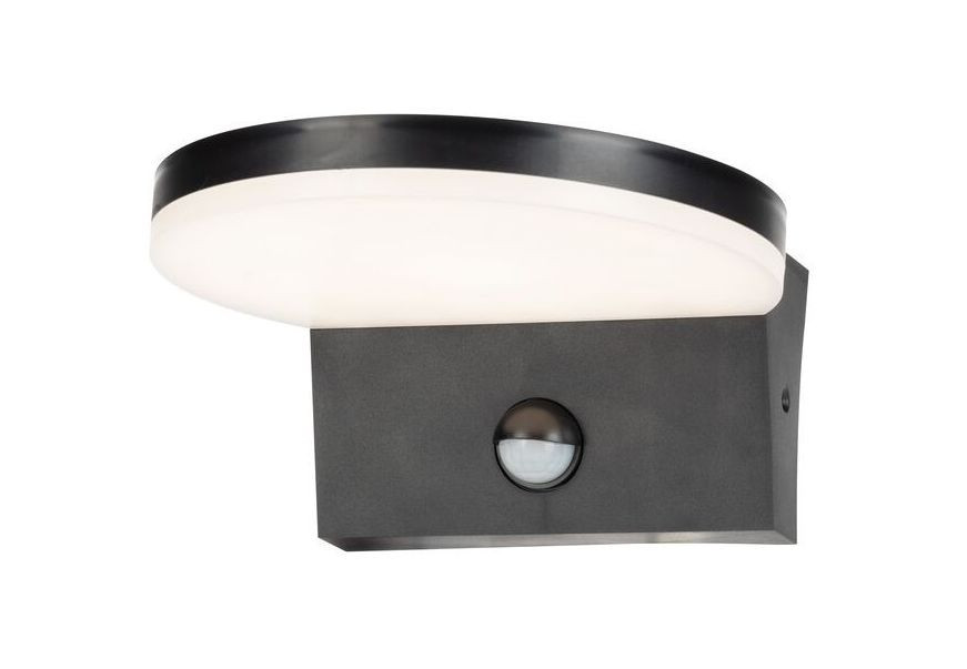 Rabalux Černé fasádní LED svítidlo s pohybovým čidlem Batida 9W IP54 CCT 77119