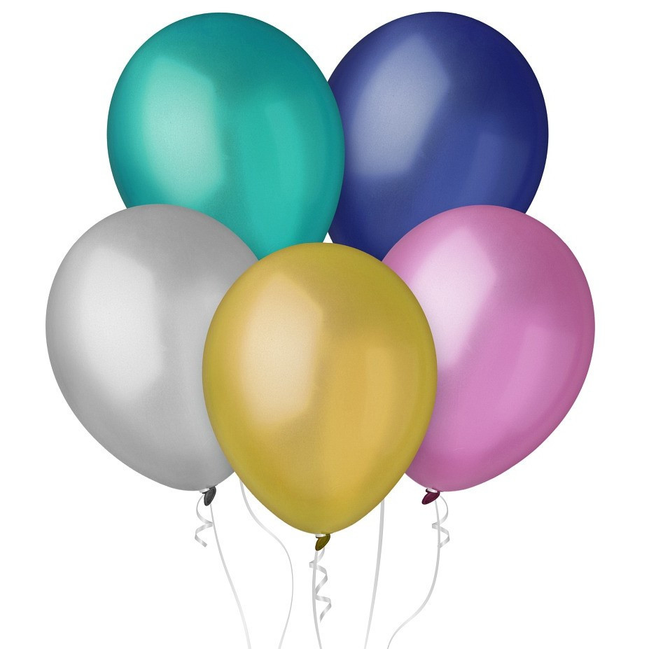 Balónky latexové metalické mix barev 28 cm 100 ks