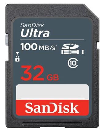 SanDisk Ultra 32 GB SDHC Memory Card 100 MB/s