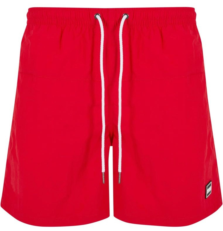 Červené pánské koupací kraťasy Urban Classics Block 3XL