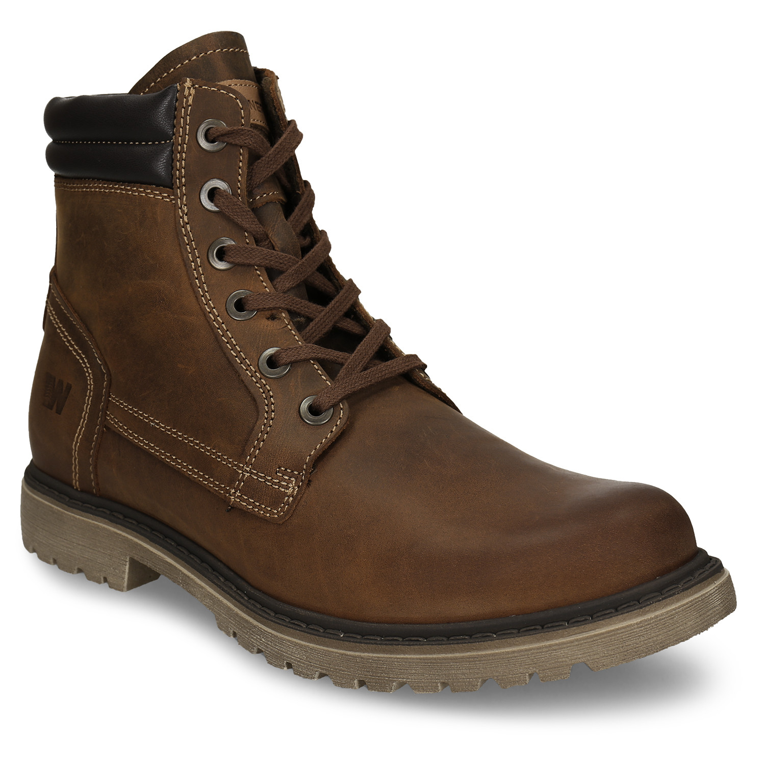 Hnědé pánské kožené kotníkové farmářky