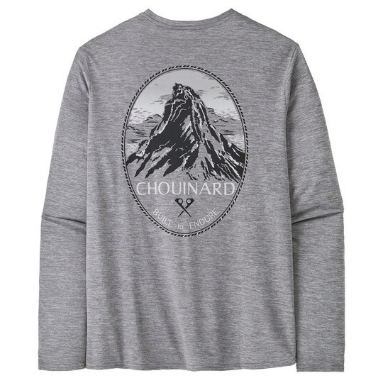 Pánské triko Patagonia M's L/S Cap Cool Daily Graphic Shirt - Lands Velikost: L / Barva: šedá