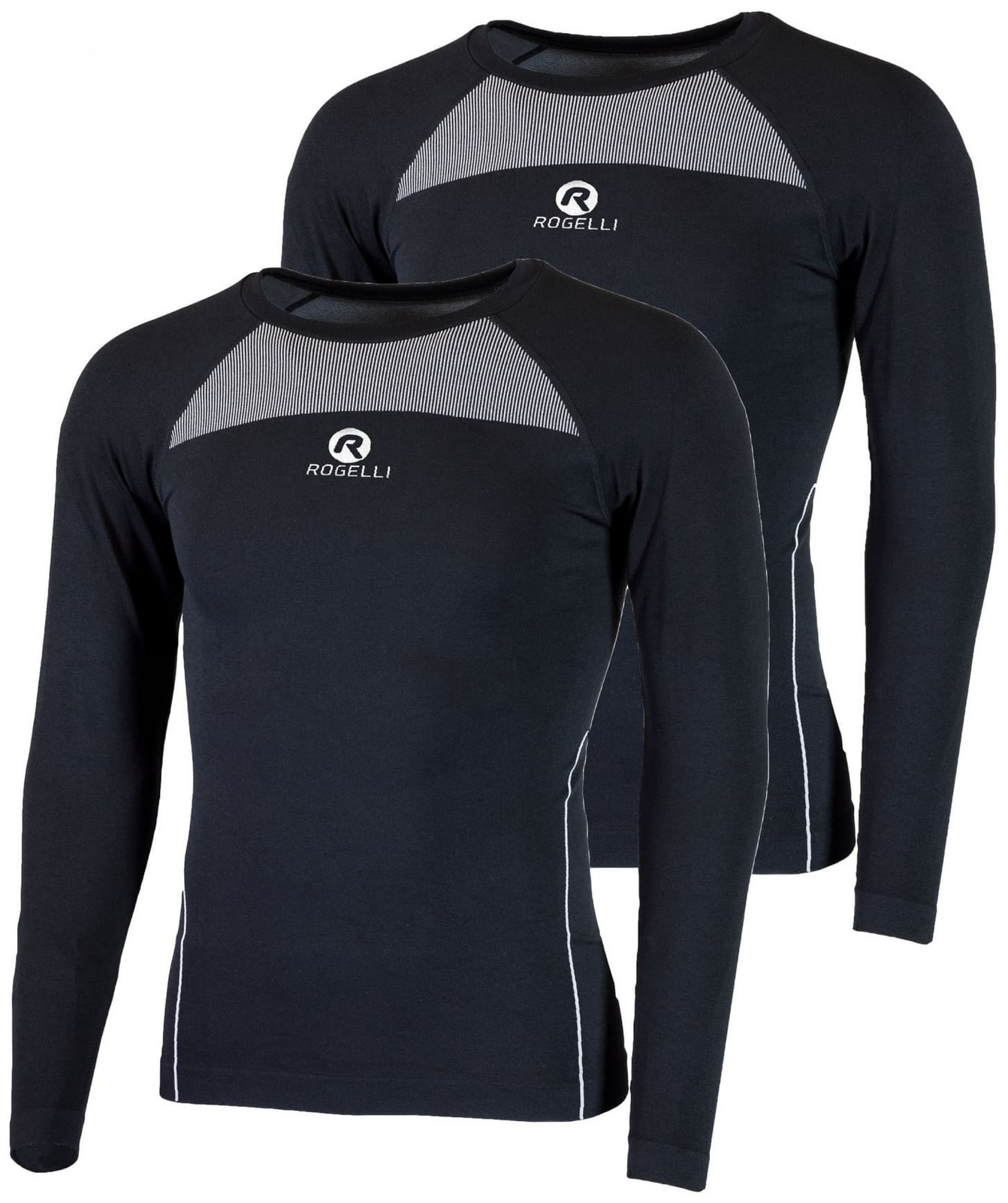 Funkční termo trika Rogelli CORE s dlouhým rukávem - 2 kusy v balení, černá 2XL-3XL
