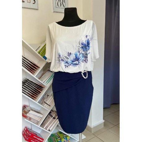 Dámské elegantní šaty Marine, Velikost 44, Barva Modrá M Collection 0020092