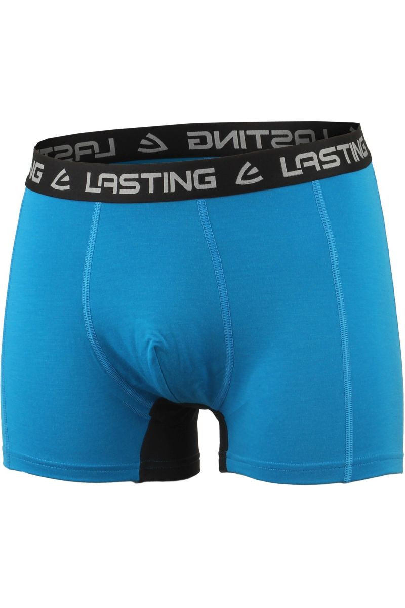 Lasting NOMO 5199 modré vlněné merino boxerky Velikost: S 8595067897042
