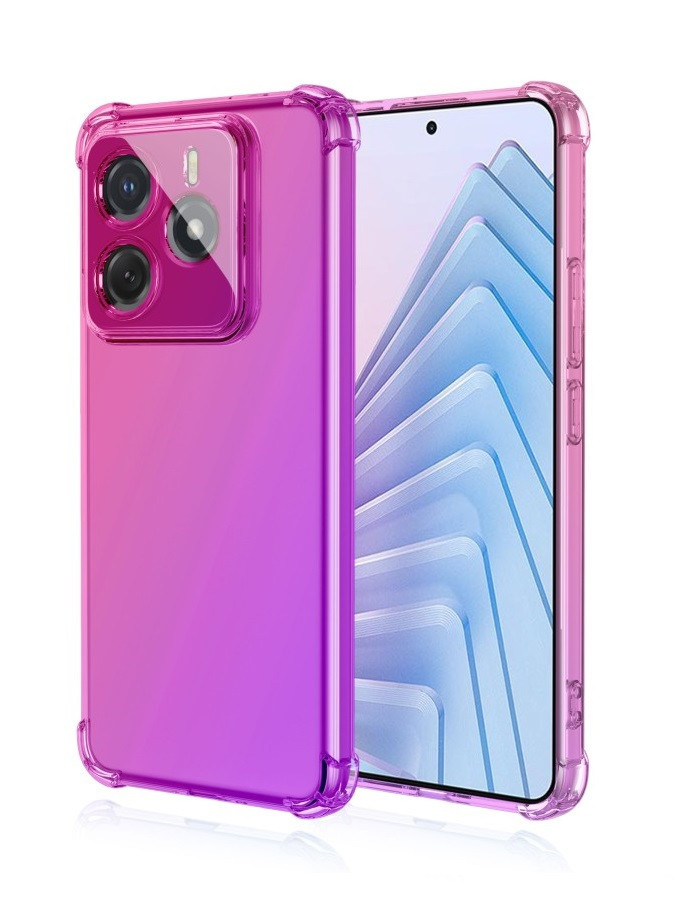 Kryt TopQ Xiaomi Redmi Note 14 5G Shock duhový růžovo-fialový 136638