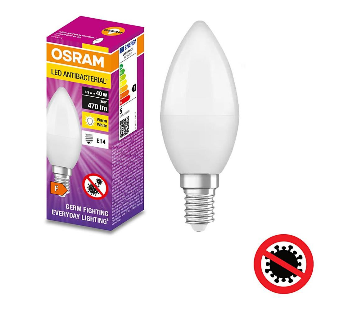 Osram LED Antibakteriální žárovka B40 E14/4,9W/230V 2700K - Osram