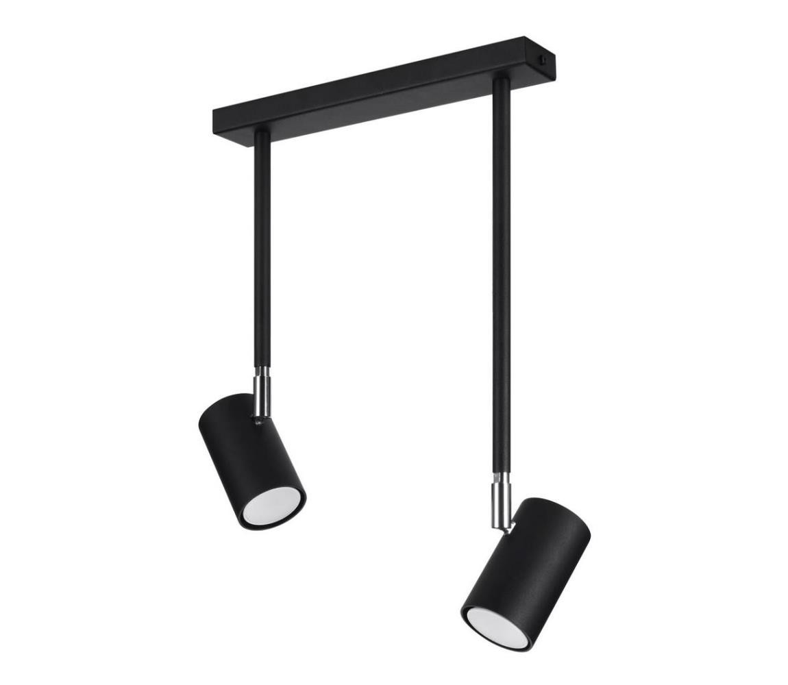SL.1075 - Lustr na tyči NORANO 2xGU10/40W/230V černá