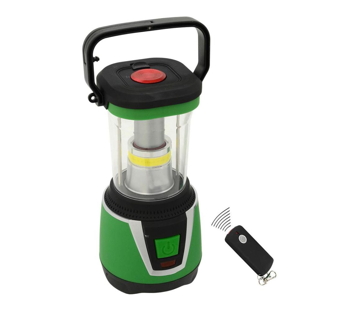 LED Přenosná lampa LED/3xLR20 IP44 černá/zelená + dálkové ovládání