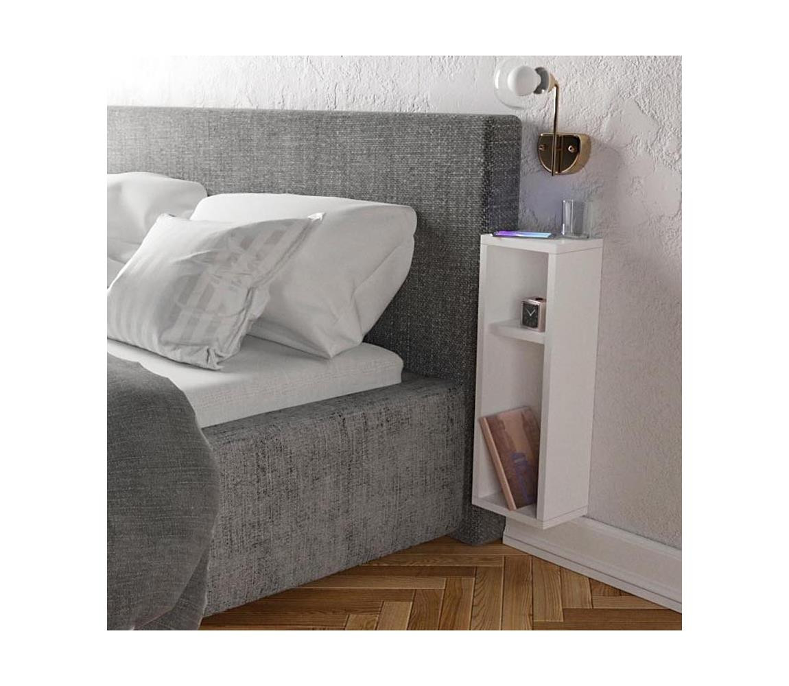 Noční stolek TURRA 65x20 cm bílá