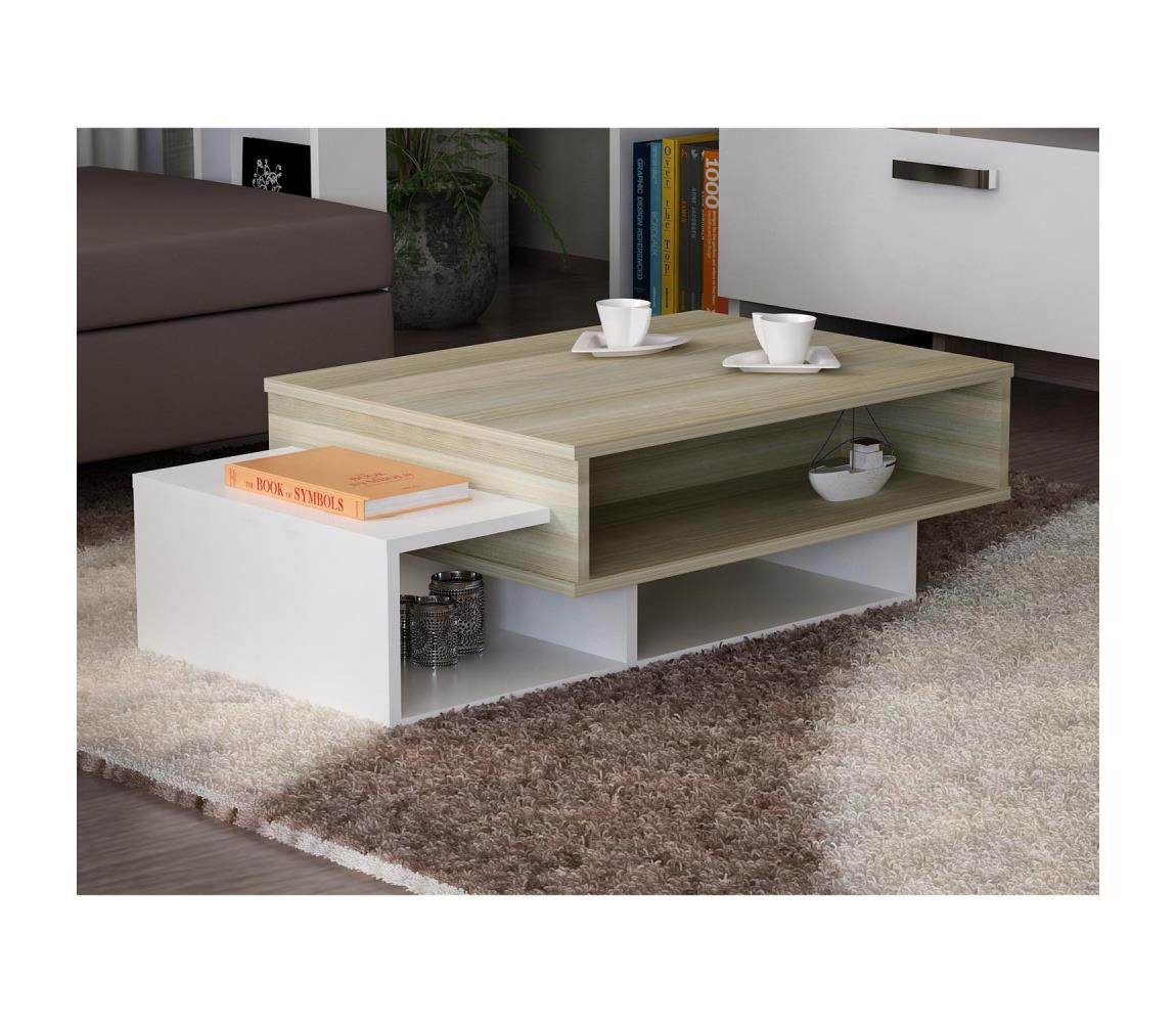Konferenční stolek TAB 32x105 cm béžová/bílá