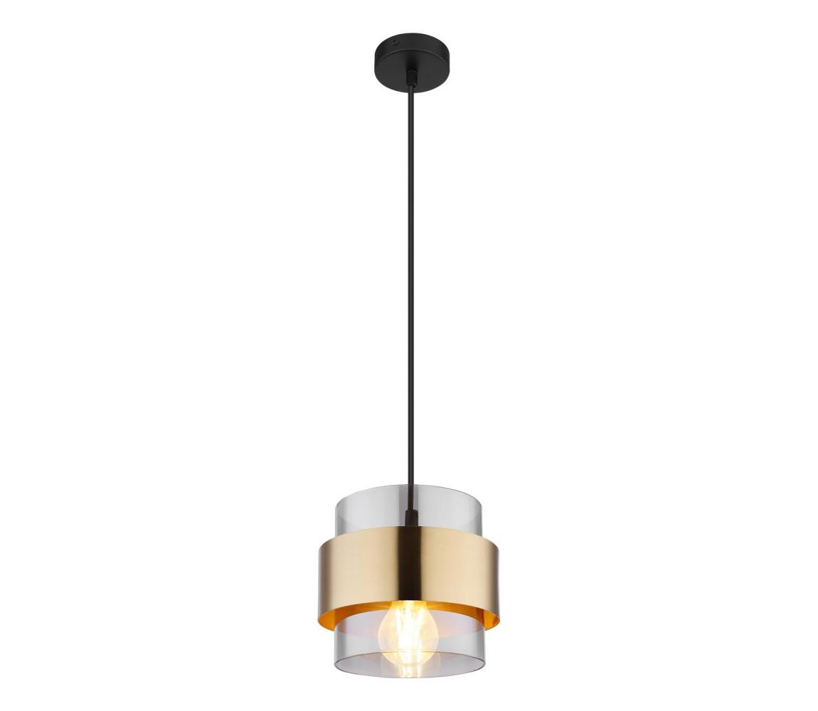 Globo Globo 15560H - Lustr na lanku MILEY 1xE27/60W/230V černá/mosaz