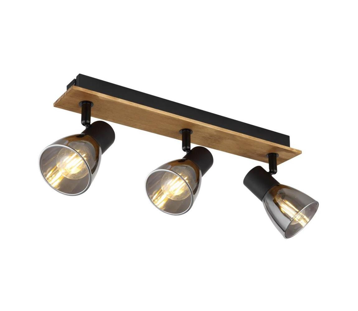 Globo Globo 54307-3W - Bodové svítidlo CLAUDE 3xE14/40W/230V černá/dřevo