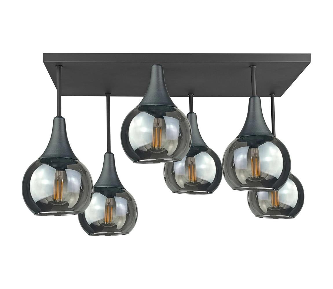 Keter Lighting Přisazený lustr SOMA 6xE27/60W/230V černá/kouřová černá