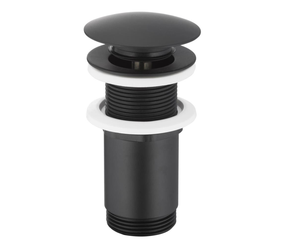 KFA Armatura KFA Armatura 660-253-81-Umyv. výpusť bez přepadu CLICK-CLACK pr. 6,6 cm m. černá