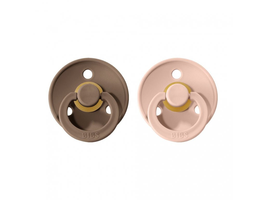 BIBS Colour dudlíky z přírodního kaučuku 2 ks - vel. 2 Dark Oak + Blush