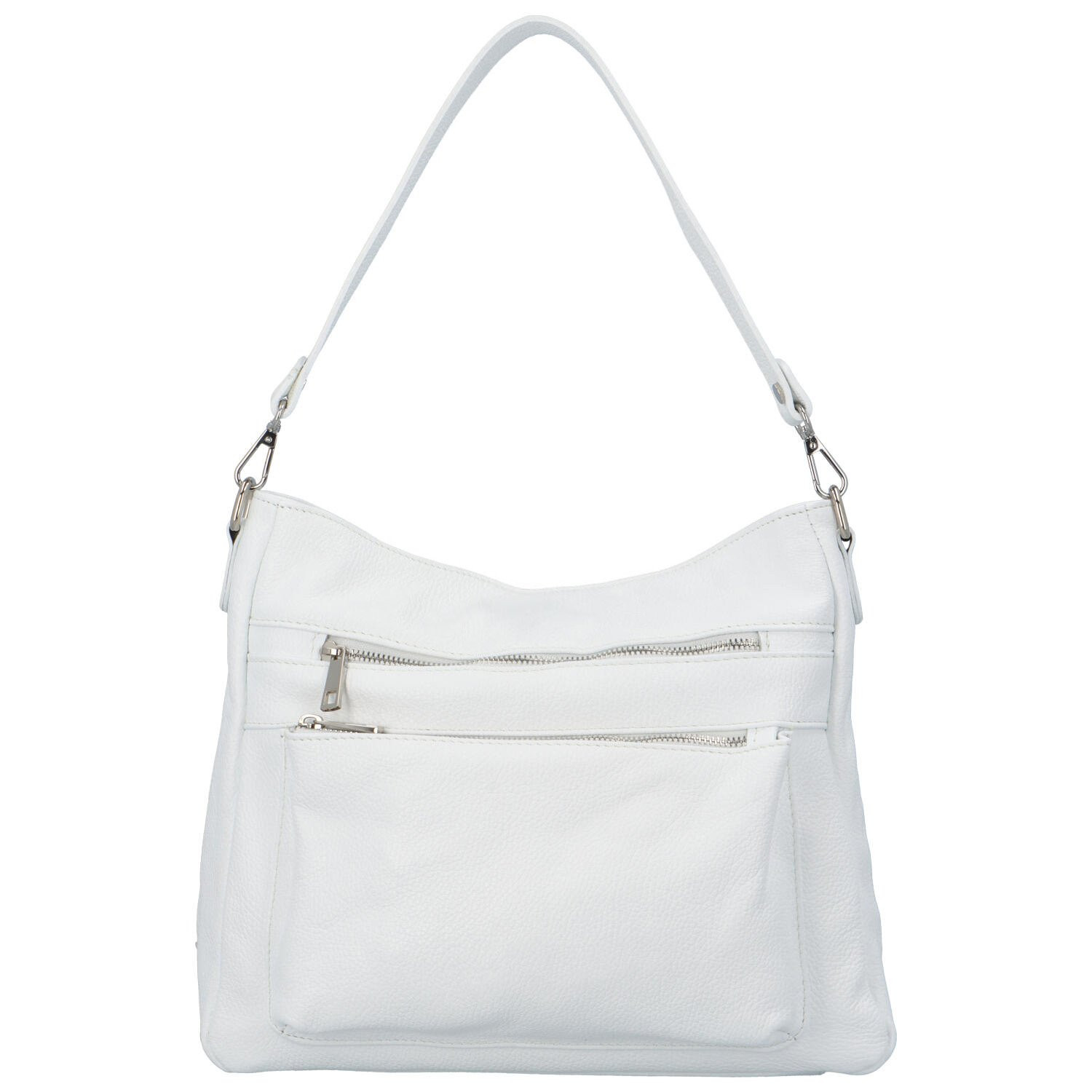 Dámská kožená kabelka přes rameno bílá - Delami Jody bílá