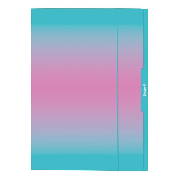 Herlitz Desky s gumou A3 3 klopy - mint/růžová