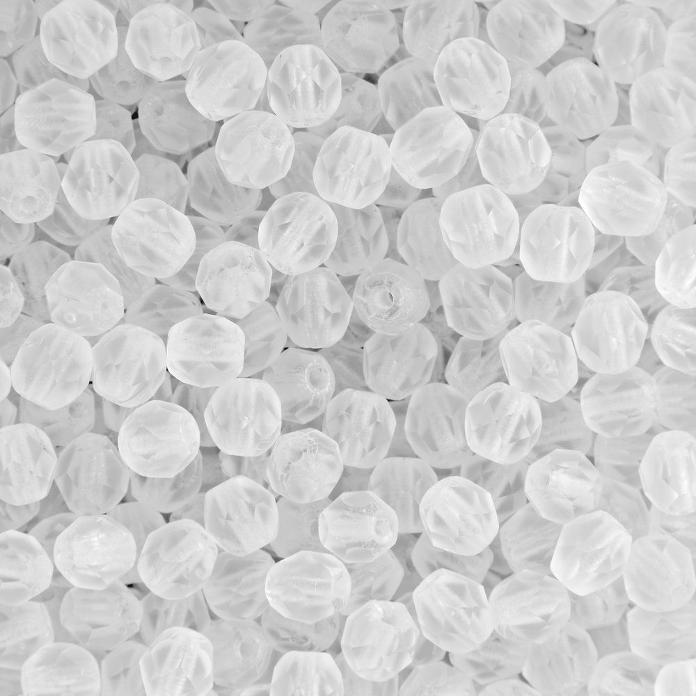 Manumi české broušené korálky 4mm Matte Crystal - 225 ks