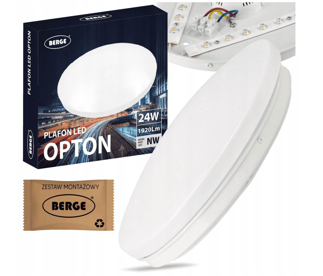 Berge Přisazený LED stropní panel 24W 1920lm Kulatý SZ MP0322