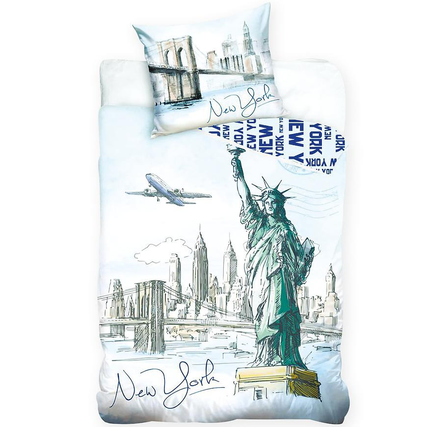 Povlečení bavlna 70x90/140x200 New York Statue