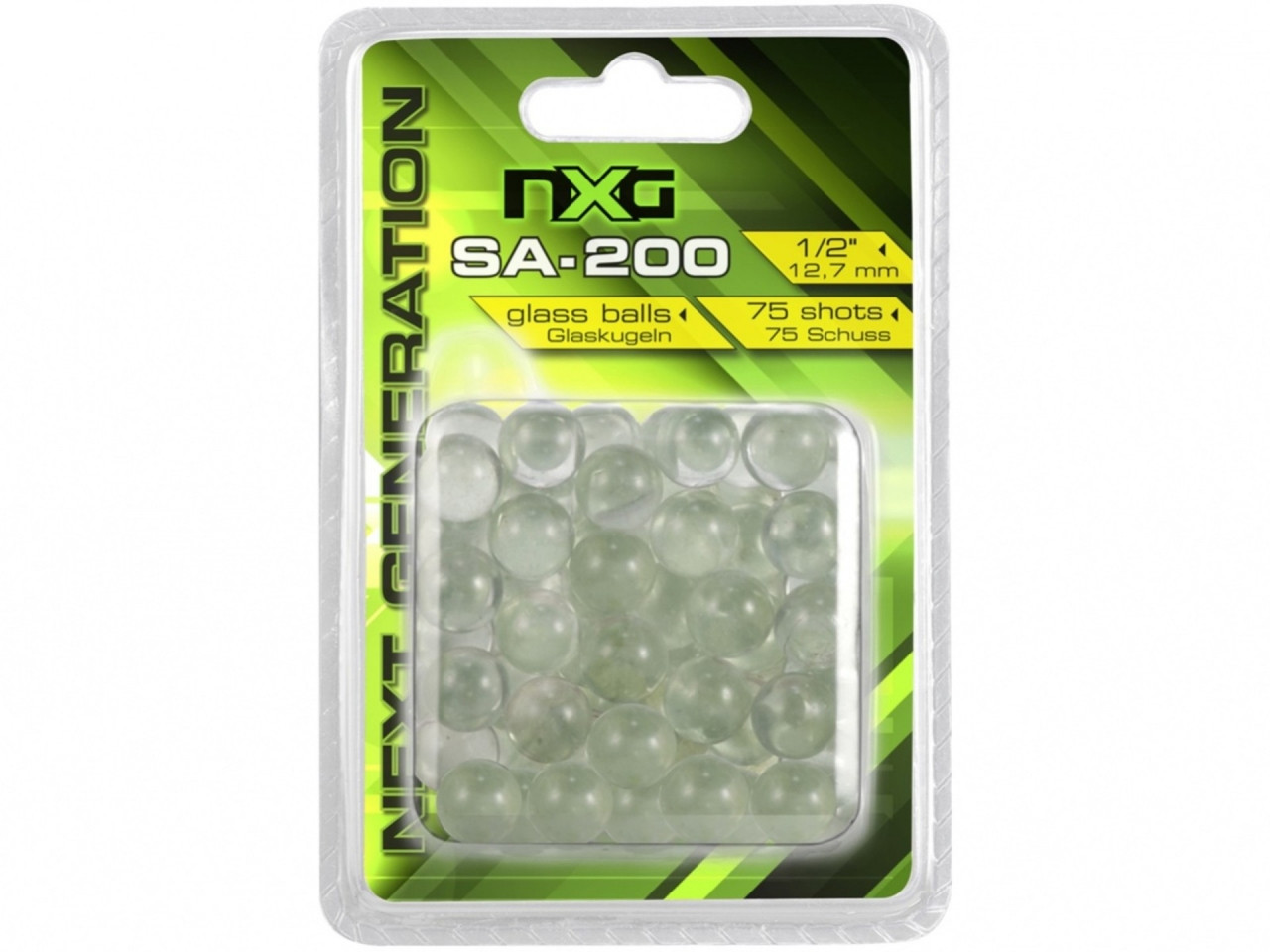 Skleněné kuličky do praku NXG SA-200 75 ks - průhledné