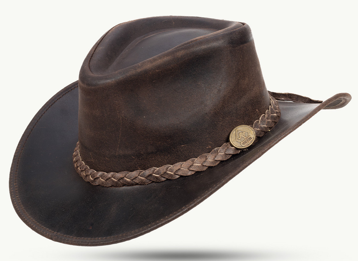 Australský klobouk kožený Scippis Fitzroy - hnědý, M