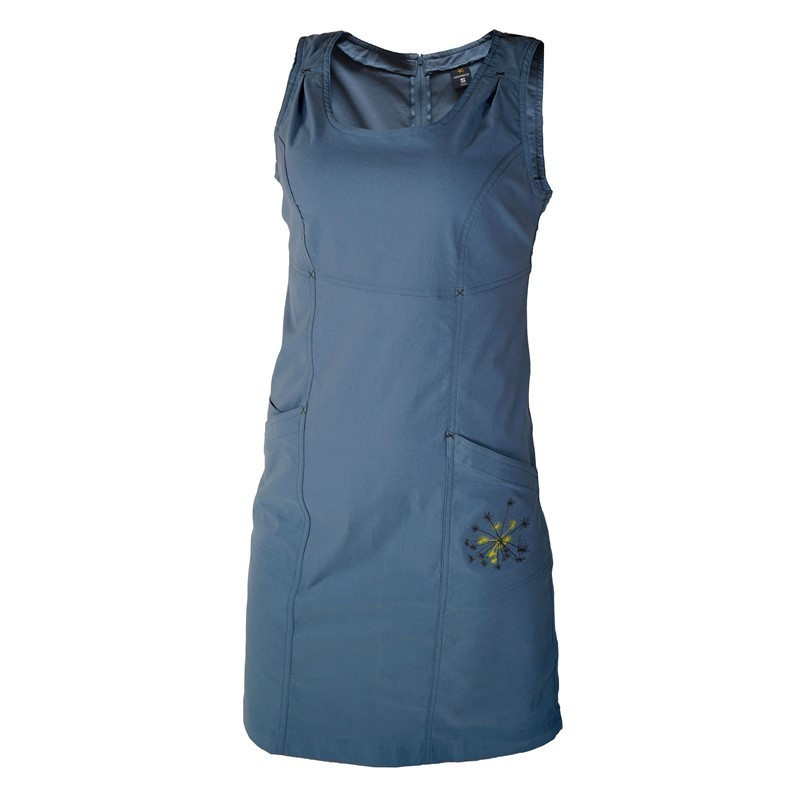 Warmpeace Dámské šaty z lehkého materiálu Warmpeace Friday better Blue grey