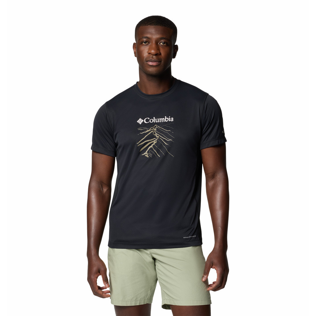 Pánské triko Columbia Zero Rules™ Light Short sleeve Graphic Crew Velikost: L / Barva: černá/hnědá