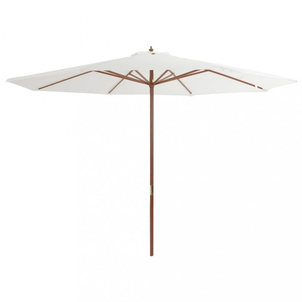 Slunečník Ø 350 cm látka / dřevo Dekorhome