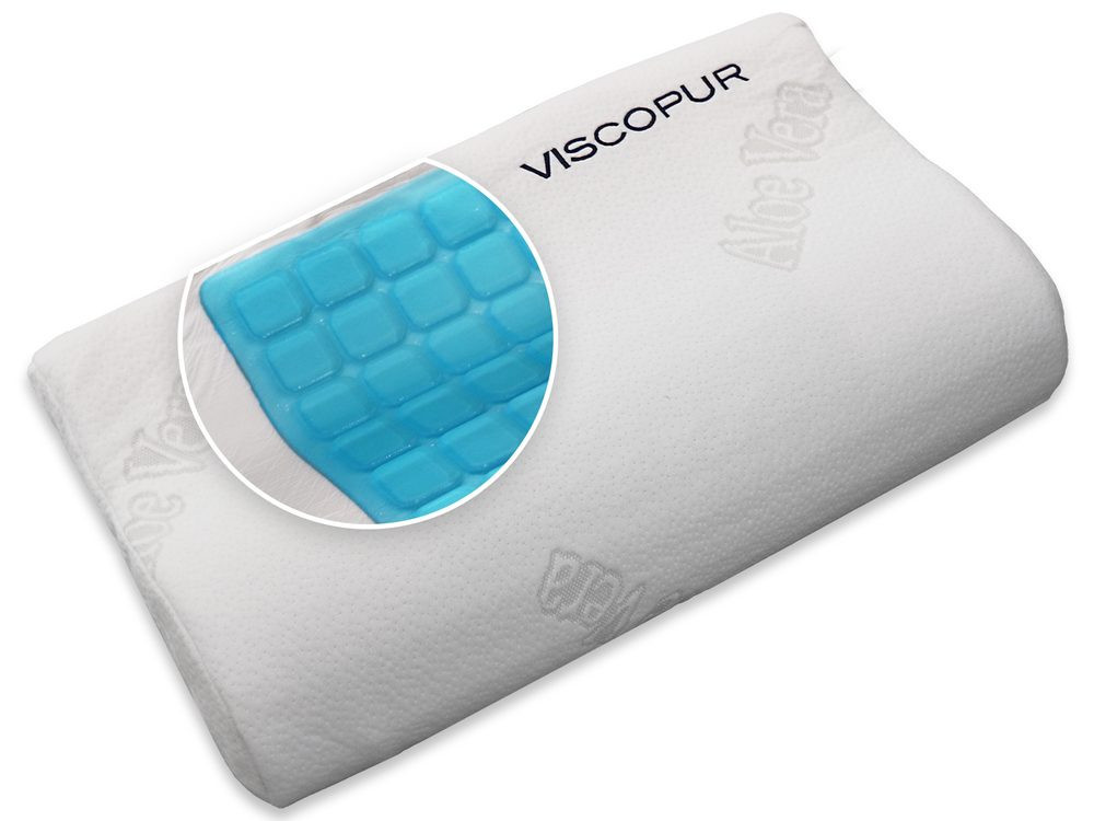 VISCOPUR Anatomický polštář VISCOPUR® COOL GEL s gelovou vrstvou profilovaný - 30x50 cm