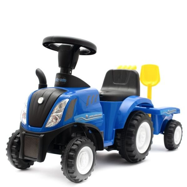 BABY MIX NEW HOLLAND Dětské odrážedlo traktor s vlečkou, modrá, velikost