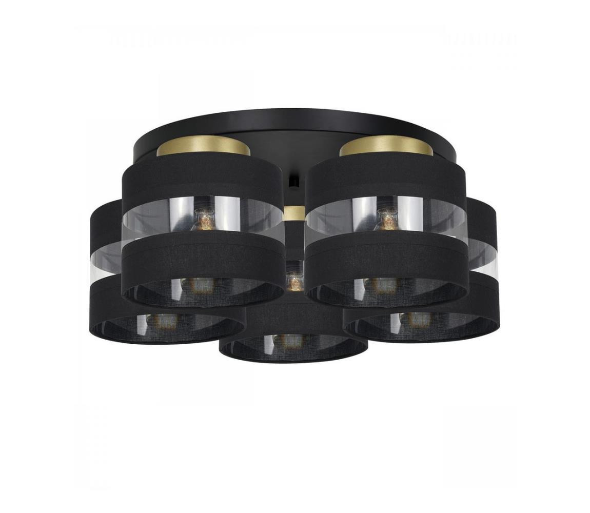 Přisazený lustr HAVARD 5xE27/60W/230V černá/mosaz