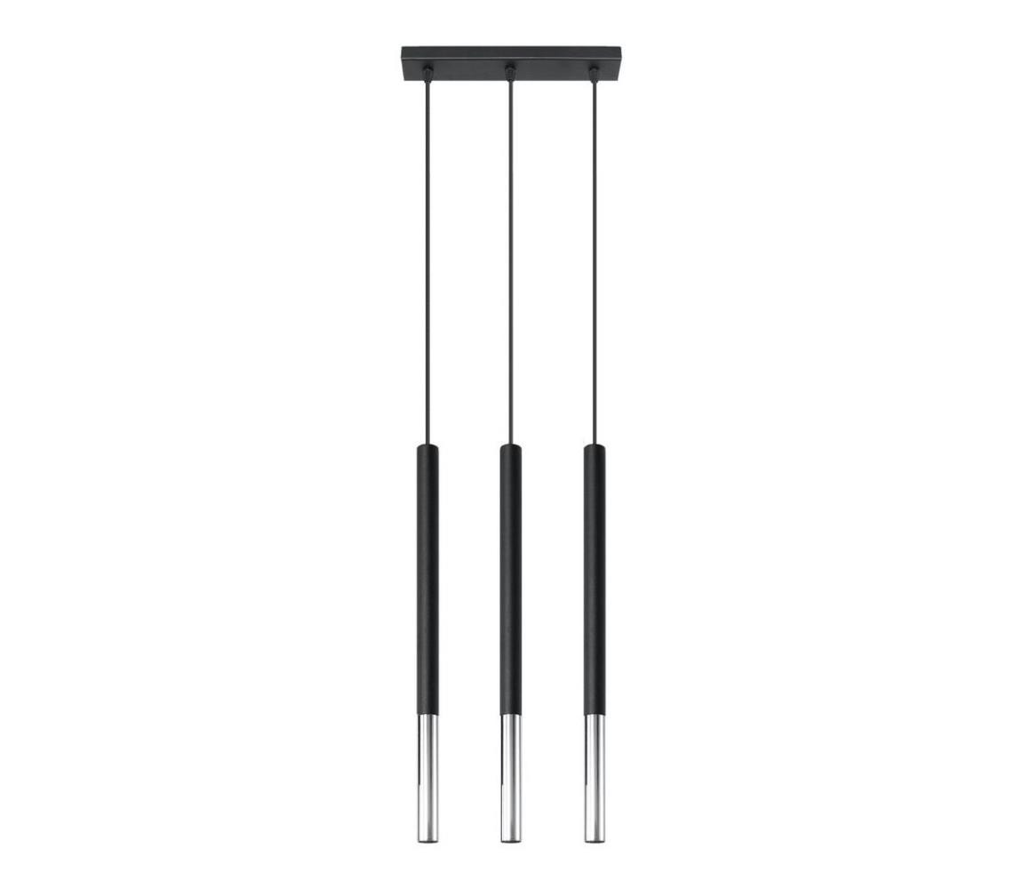 SL.0886 - Lustr na lanku MOSAIC 3xG9/12W/230V černá/chrom