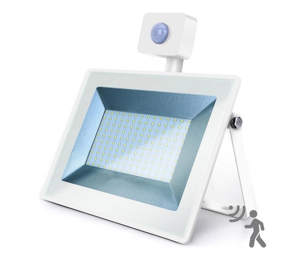 B.V.  - LED Reflektor se senzorem LED/100W/230V 6400K IP65 bílá