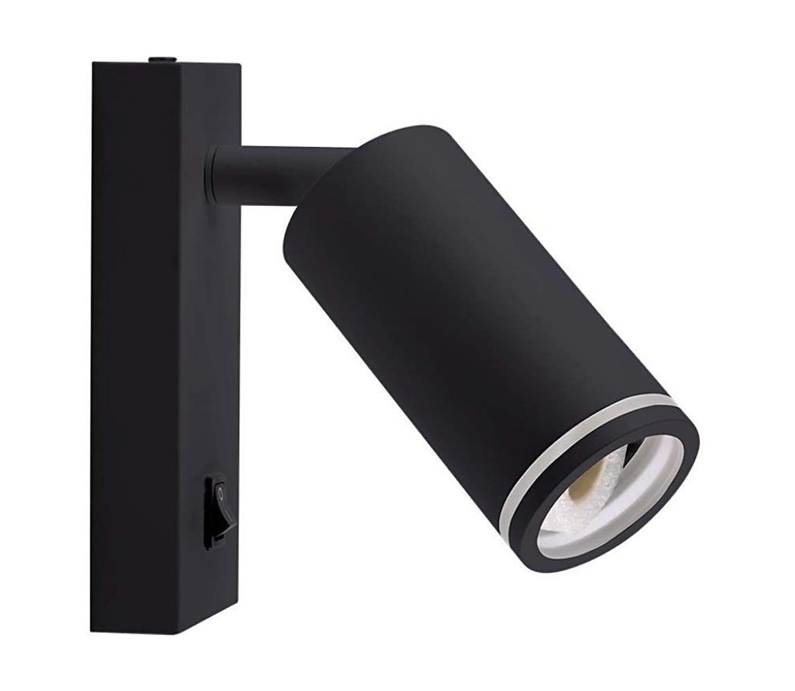 Nástěnné bodové svítidlo s vypínačem 1xGU10/35W/230V černá